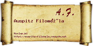 Auspitz Filoméla névjegykártya